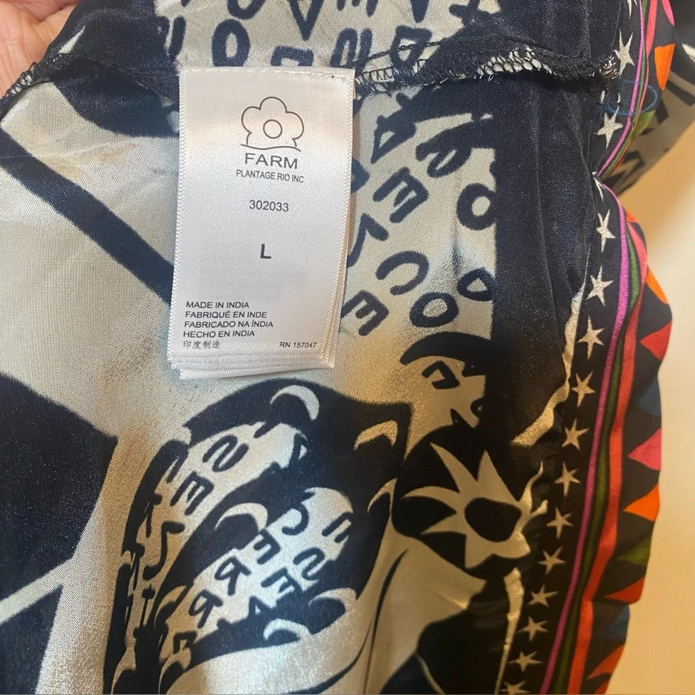 FARM Rio Black and White Cerrado Sky Maxi Dress Mid. Sz L NWT - Picture 2 of 12